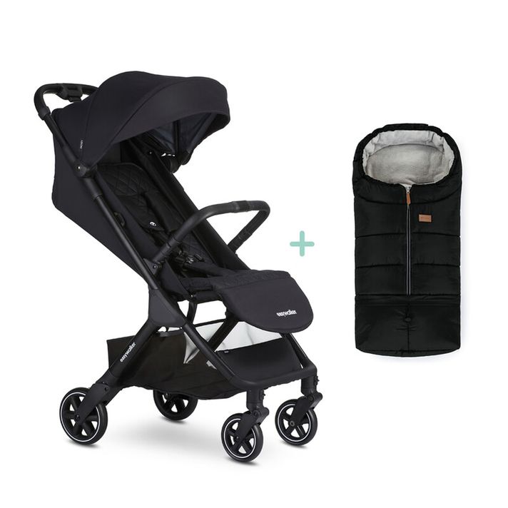 EASYWALKER - Kočárek sportovní Jackey Shadow Black + fusak Jibot ZDARMA