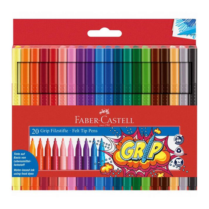 FABER CASTELL - Popisovače Grip 20 barev