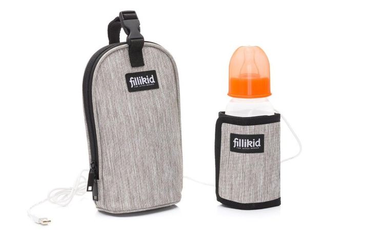 FILLIKID -  Ohřívač láhví lightgrey melange USB