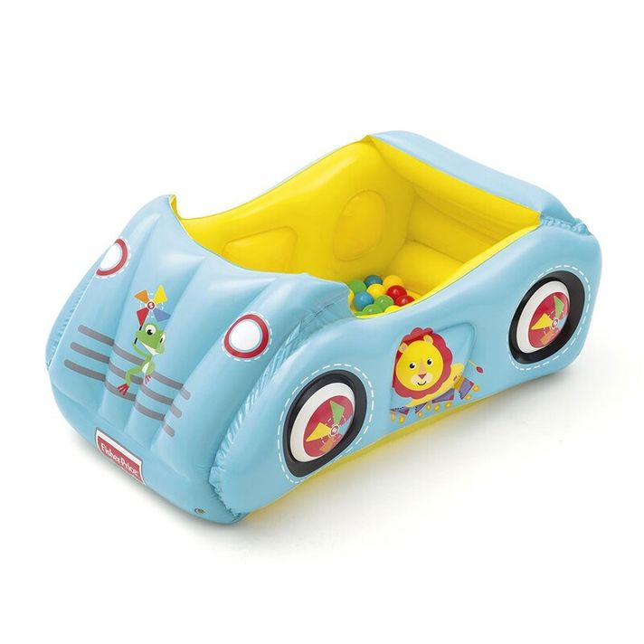 FISHER PRICE - Dětské nafukovací autíčko Fisher-Price s míčky 119x79x51 cm