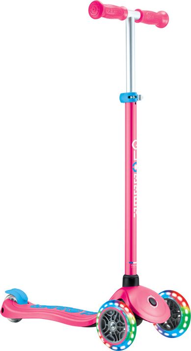 GLOBBER - dětská koloběžka Plus - Primo Plus Lights V2 - Svítící- Fuchsia/Sky Blue