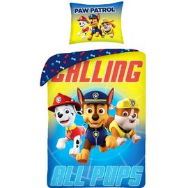 HALANTEX - Oboustranné bavlněné povlečení PAW PATROL Calling, 140/200 + 70/90, P-382BL