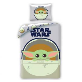 HALANTEX - Oboustranné bavlněné povlečení STAR WARS Baby Yoda, 140/200+70/90, STM1526BL