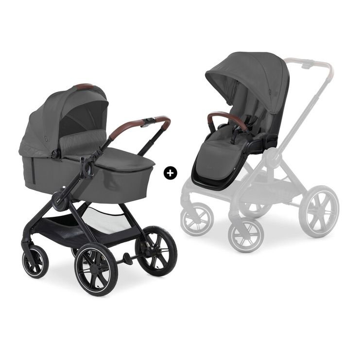 HAUCK - Sada 2v1 Kočárek Walk N Care Air Dark Grey