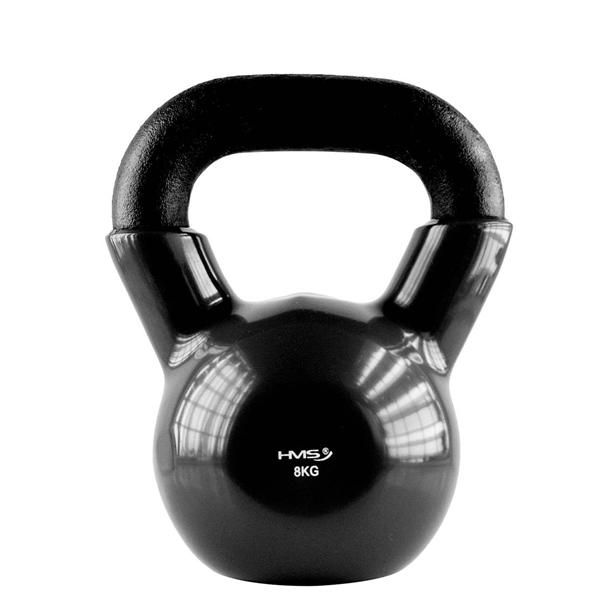 HMS - Kettlebell pokrytý vinylem KNV08 8 kg, černý