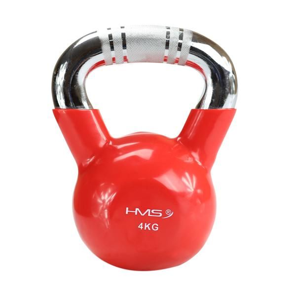 HMS - Kettlebell s chromovaným úchopem KTC 4 kg červený