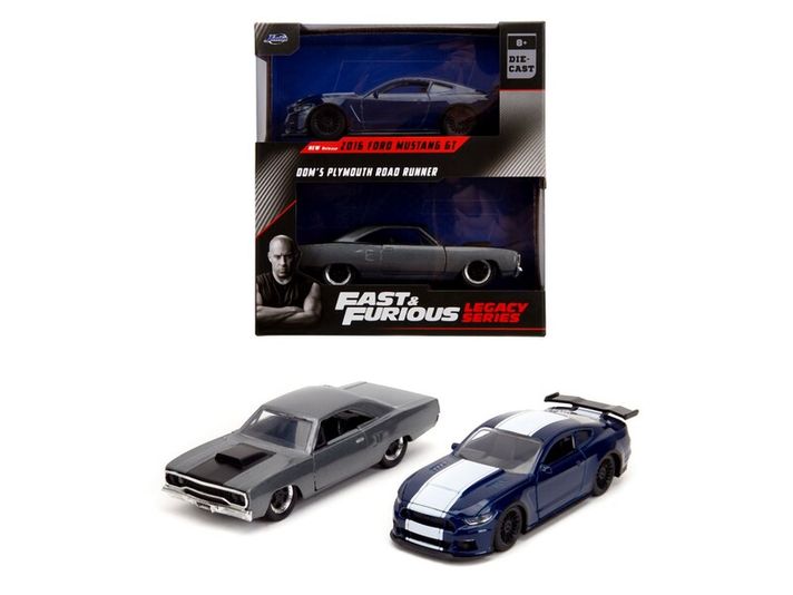 JADA - Rychle a zběsile Twin Pack 2016 Ford Mustang GT350 + 1970 Plymouth Road Runner, 1:32 Wave 4/1