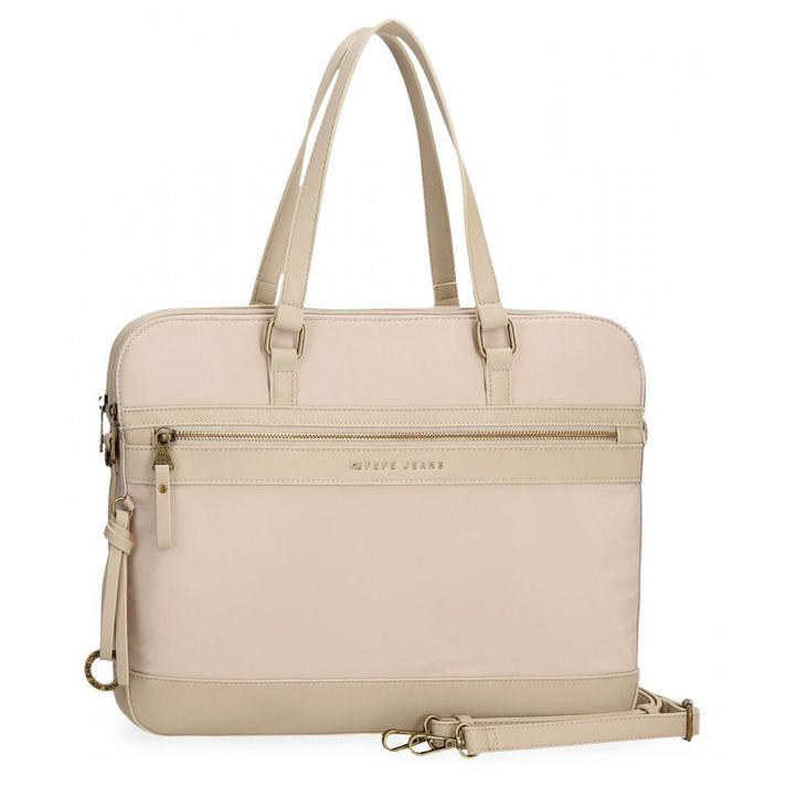 JOUMMA BAGS - Pepe Jeans Morgan Beige - Brašna na notebook 15,6", 7926033