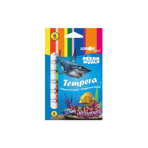 JUNIOR - Barvy temperové Ocean World 12 ml - sada 6 ks