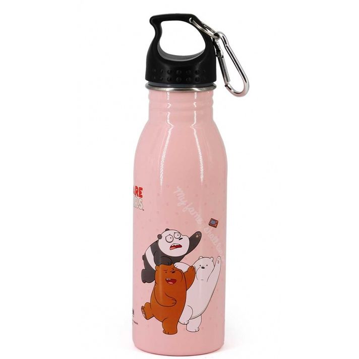 KARACTERMANIA - ALU láhev s karabinou WE BARE BEARS, 500ml, 32696