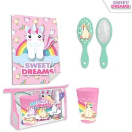 KIDS LICENSING - Dětský cestovní kosmetický set (kartáč, sklenice, ručník,) UNICORN, KL10522