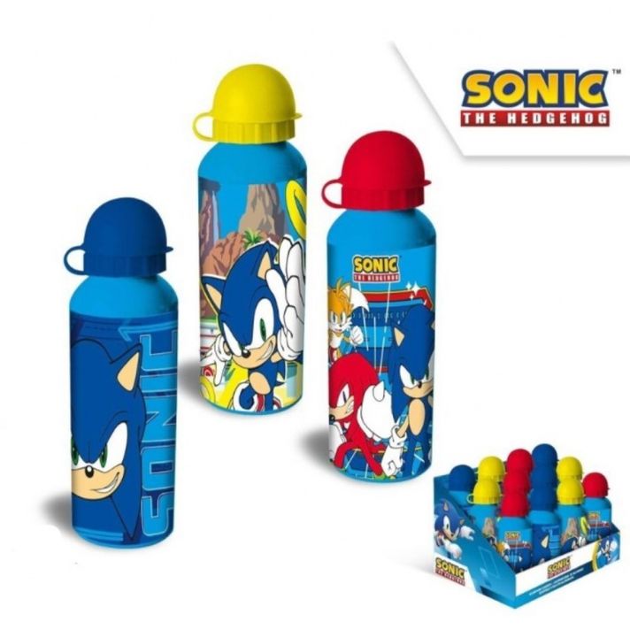 KIDS LICENSING - Hliníková láhev na pití Ježek Sonic / červené víčko, 500ml, SN7141MC