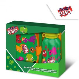 KIDS LICENSING - Sada na svačinu / box + láhev CRAZY DINO, KL10834