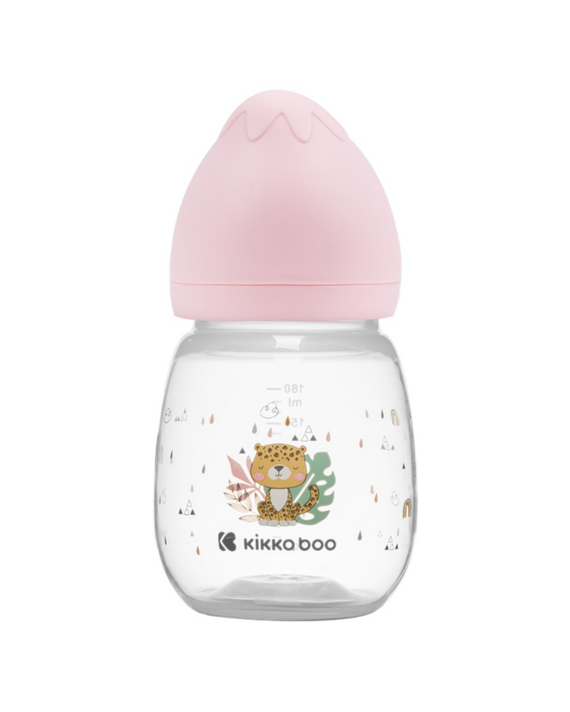 KIKKABOO - Kojenecká láhev 180ml 3m+ Savanna Pink