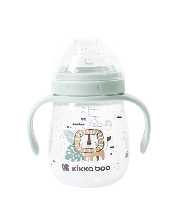 KIKKABOO - Hrnek se silikonovým pítkem 240ml 6m+ Savanna Mint