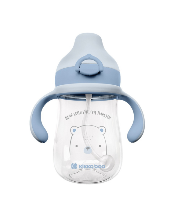 KIKKABOO - Hrnek se silikonovým pítkem 300ml 6m+ Bear with me Blue