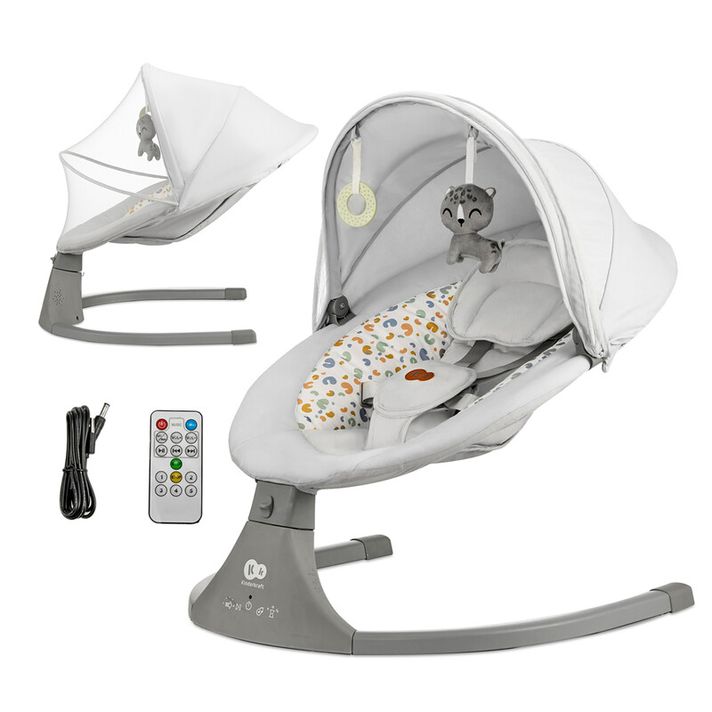 KINDERKRAFT - Lehátko houpací s melodií 2v1 Lumi, do 9 kg, Premium Light Grey