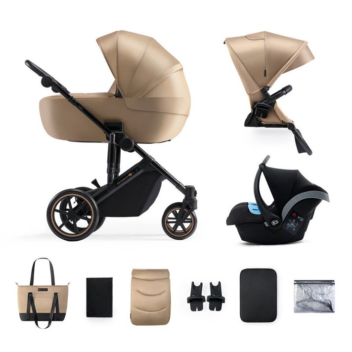 KINDERKRAFT - SELECT Kočárek kombinovaný 3v1 Prime 2 Sandrose Beige, Premium