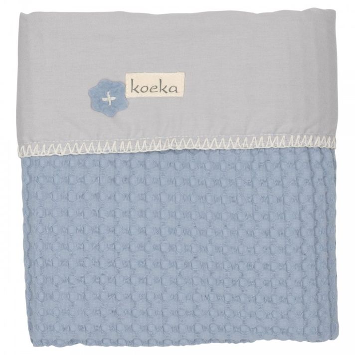 KOEKA - Deka Antwerp 75x100, waffle/flanel, soft blue/silver grey