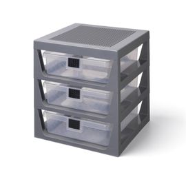LEGO STORAGE - organizér se třemi zásuvkami - tmavě šedá