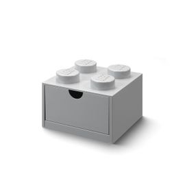 LEGO STORAGE - stolní box 4 se zásuvkou - šedá