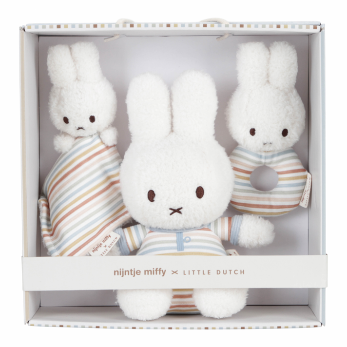 LITTLE DUTCH - Dárková sada králíček Miffy Vintage Proužky