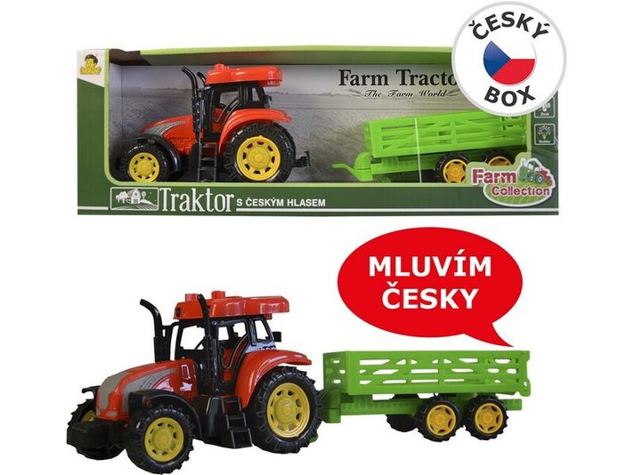 MADE - Traktor s přívěsem česky mluvící 33 x 10 x 8,5 cm