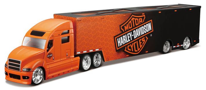 MAISTO - Harley-Davidson Haulers, černo-oranžová, 1:64