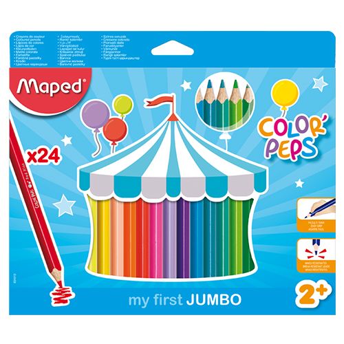 MAPED - Farebné ceruzky trojbo JUMBO Color' Peps 24ks