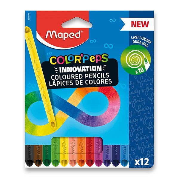 MAPED - Pastelky bezdřevé - COLOR`PEPS INFINITY 12 ks