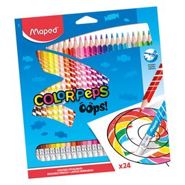 MAPED - Pastelky trojhrann&eacute; &quot;COLOR&#039;PEPS OOPS&quot; s gumou sada 24 ks