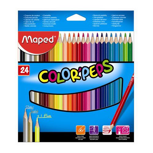 MAPED - Pastelky trojhranné  "COLOR`PEPS", 24 ks