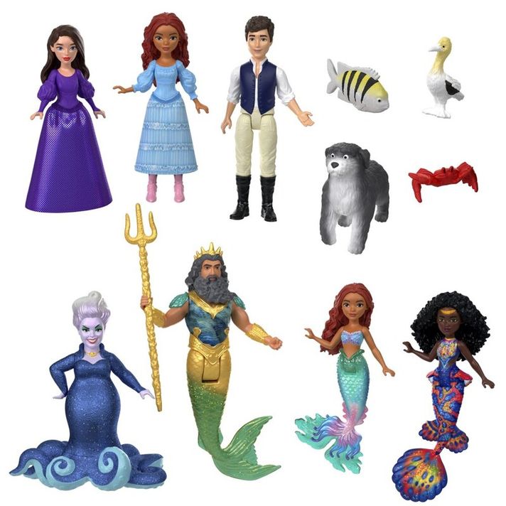 MATTEL - The Little Mermaid Sada Malých Panenek A Kamarádů Ze Země A Moře