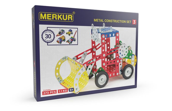 MERKUR - 3 stavebnice, 307 dílků, 30 modelů
