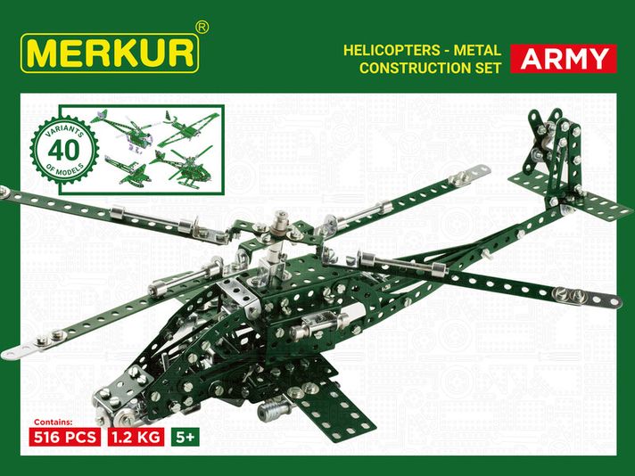 MERKUR - Helikopter Set, 515 dílů, 40 modelů