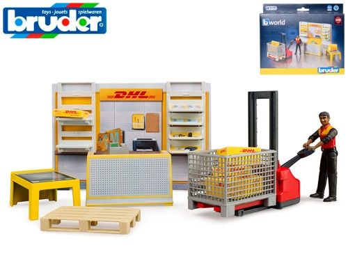 MIKRO TRADING - Bruder DHL obchod s vysokozdvižným vozíkem 4+ v krabičce