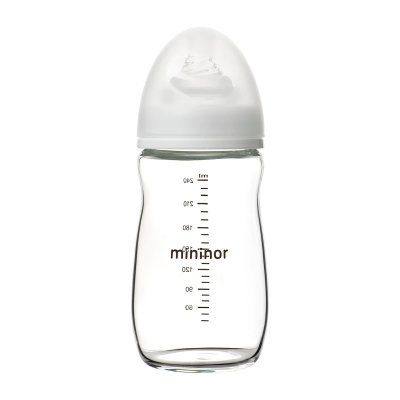 MININOR - Skleněná kojenecká lahev 240ml 0m