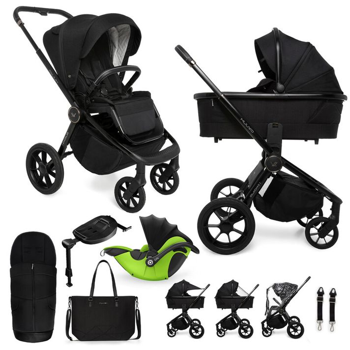 MUUVO  - Kočárek kombinovaný Quick SE 2 Chromium black set 2v1 + KIDDY Evoluna i-size 2 + základna