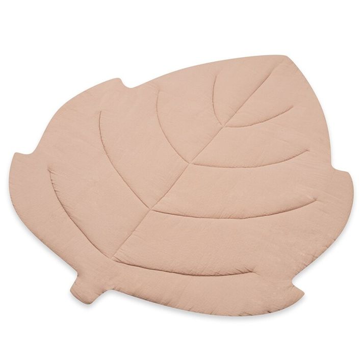 NEW BABY - Mušelínová hrací deka Leaf beige