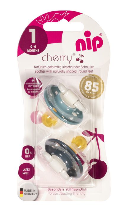 NIP - CHERRY šidítko kaučuk,0-6m,2ks,blue/dark blue