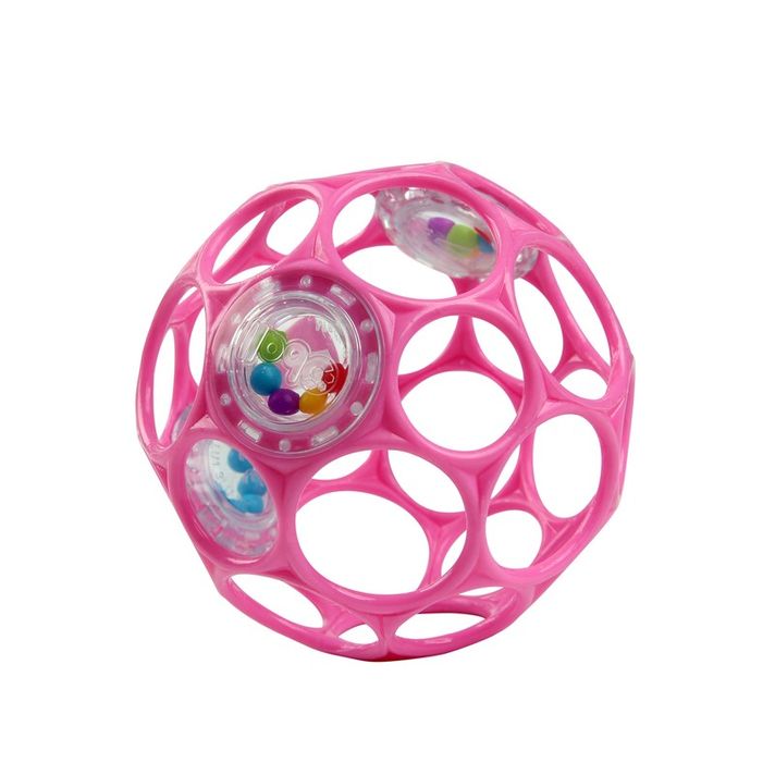 OBALL - Hračka RATTLE 10 cm 0m+ dark pink