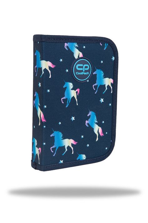 PATIO - Penál 1 zip Clipper Blue Unicorn - prázdný