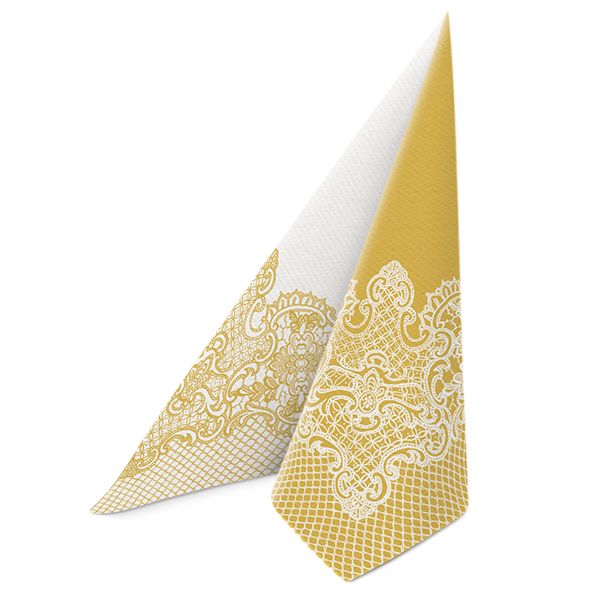 PAW - Ubrousky AIRLAID 40x40 cm - Reverse Royal Lace gold-white