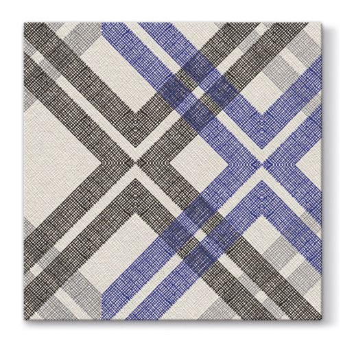 PAW - Ubrousky AIRLAID L 40x40cm Stylish Check Dark Blue