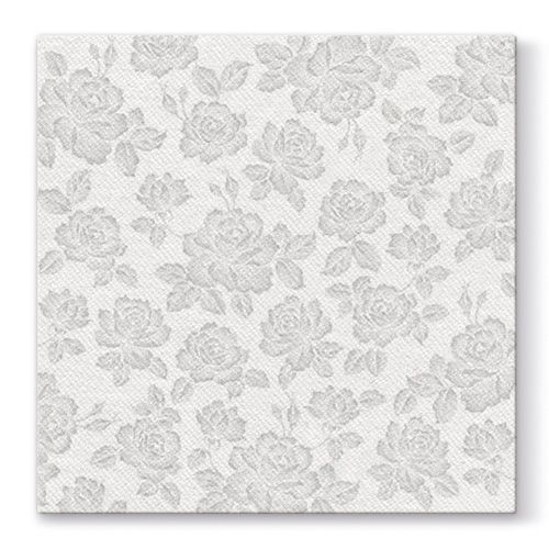 PAW - Ubrousky AIRLAID L 40x40cm Subtle Roses Silver