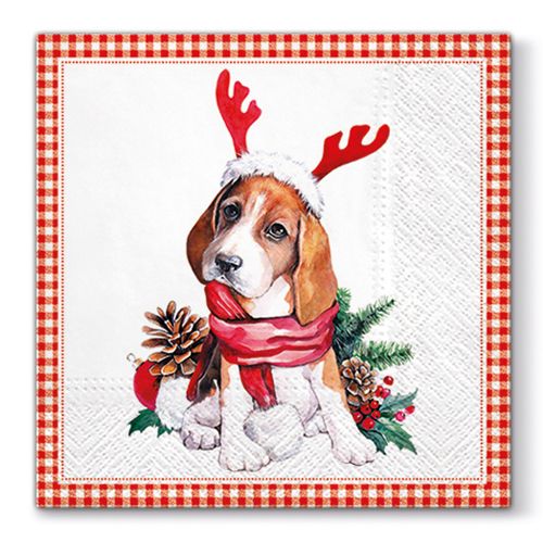 PAW - Ubrousky L 33x33 cm Santa Dog