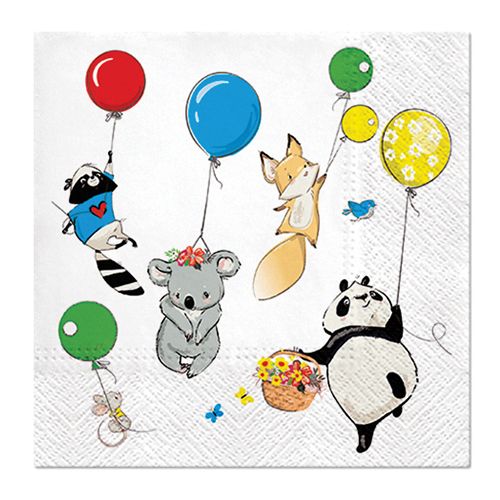 PAW - Ubrousky L 33x33cm Animals Party