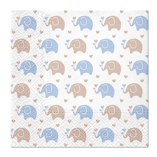 PAW - Ubrousky L 33x33cm Baby Elephants blue