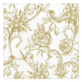 PAW - Ubrousky L 33x33cm Baroque Flowers gold