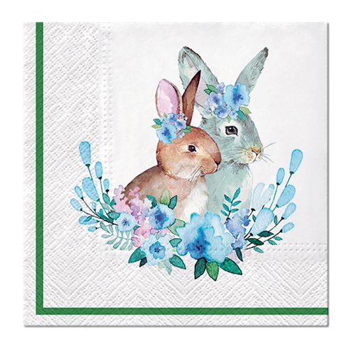 PAW - Ubrousky L 33x33cm Bunnies with Wreaths